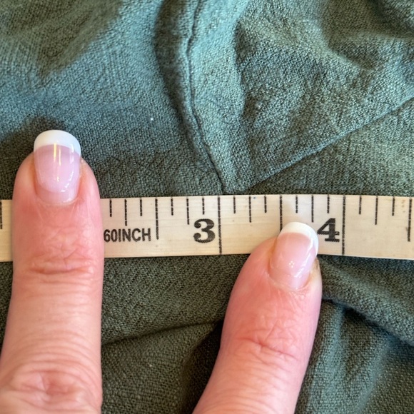 Mustard Seed | Sage Green Paper Bag Waist Faux Wrap Skort with Tie Belt - Picture 7 of 8